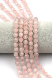 Pembe Kuvars Doğal Taş Dizi Hexagonel Kesim thumbnail 1