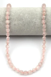 Pembe Kuvars Doğal Taş Dizi Hexagonel Kesim thumbnail 2