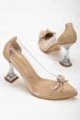 Nude Stiletto Taşlı Cilt Şeffaf  Topuklu Ayakkabı thumbnail 2