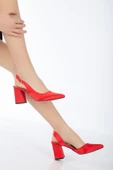 Tonia Kırmızı Saten Topuklu Kadın Ayakkabı thumbnail 3