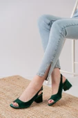 Eriola Haki Kadife Detaylı Alçak Topuklu Kadın Ayakkabı thumbnail 2
