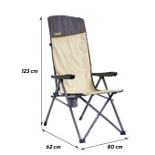 Uquip Justy XL 3 Pozisyonlu Konforlu Katlanır Kamp Sandalyesi Boulder - 3