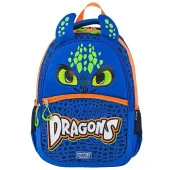 Muggle 3 Bölmeli Dragons Okul Sırt Çantası MU-9167 thumbnail 1