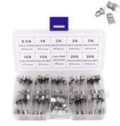 Cam Sigorta Seti 6x30 mm 72 Adet 9 Çeşit 250v Şeffaf Çantada - 1