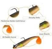 Valkyrie 6 Adet 9cm 12gr Yumuşak Silikon 3D Balık Sahte Olta Yem Seti Wobbler Levrek Yemi - 2