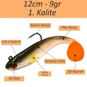Valkyrie 6 Adet 9cm 12gr Yumuşak Silikon 3D Balık Sahte Olta Yem Seti Wobbler Levrek Yemi - 6