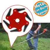 Benzinli Tırpan Metal Çim Çayır Biçme Kesme Aparatı 6 Kollu Testere Dişli Bıçkı Ahtapot Yedek Bıçak - 1