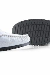 Beyaz I aksesuarlı zımbalı rok kadın loafer ayakakbı thumbnail 4