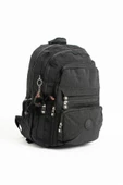 Ultra Hafif Çok Cepli Krinkıl Sırt Çantası Unisex Siyah (Model: 571-3B) - 5