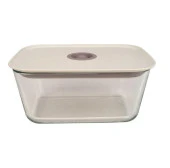 Neoflam Fika Clik Cam Dikdörtgen Saklama Kabı 1380ML Bej - 1