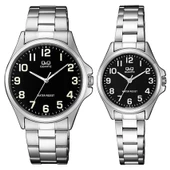 Q&Q QC208J001Y Fosforlu Rakamlı Sevgili Çift Kol Saatleri - 1