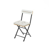 Eportatif Bistro Sandalye Katlanır Minderli Bahçe Sandalyesi Beyaz 1406 - 1