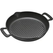 Lava Metal Lava Döküm Yuvarlak Izgara Tava Metal Kulplu 32CM Siyah - 1