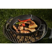 Lava Metal Lava Döküm Yuvarlak Izgara Tava Metal Kulplu 32CM Siyah - 3