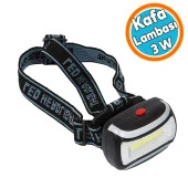 Pilli Kafa Lambası 3 W Ledli Kamp Kafa Feneri El Feneri 3 Modlu Aydınlatma - 1