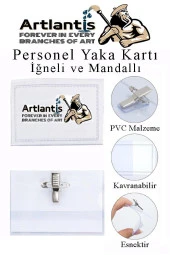 Personel Şeffaf Yaka Kartı İğneli ve Mandallı 1 Adet Pvc Yaka Kartlığı Kimlik Korumalı Büro Ofis Okul - 1