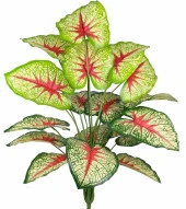 Nettenevime Yapay Çiçek Demet Tropik Kızıl Caladium 18 Dal 70 cm Salon Çiçeği Yapay Bitki - 1
