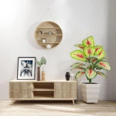 Nettenevime Yapay Çiçek Demet Tropik Kızıl Caladium 18 Dal 70 cm Salon Çiçeği Yapay Bitki - 6