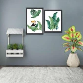 Nettenevime Yapay Çiçek Demet Tropik Kızıl Caladium 18 Dal 70 cm Salon Çiçeği Yapay Bitki - 8