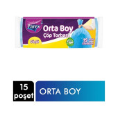 Parex Güçlü Çöp Poşeti Orta Boy 55 x 60 cm 15 Adet - Mavi x 3 Paket thumbnail 2
