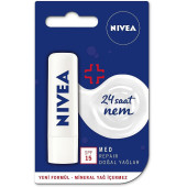 NIVEA Med Repair Dudak Bakım Kremi, 24 Saat Nem,Doğal Yağlar ile Çatlamış Dudak Bakım,SPF 15, 4,8 ml - 2