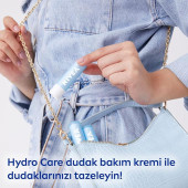 NIVEA Hydro Care Dudak Bakım Kremi, 24 Saat Nem, Aloe Vera, Saf Su ve Doğal Yağlar, SPF 15, Gün Boyu Dudak Bakımı, 4,8g - 6