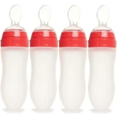 Bebedor Silikon Kaşıklı Biberon 120ML +6 Ay Şeffaf (Kod:7509) (4 Lü Set) thumbnail 1