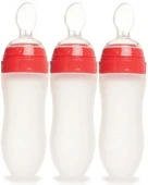 Bebedor Silikon Kaşıklı Biberon 120ML +6 Ay Şeffaf (Kod:7509) (3 Lü Set) - 1