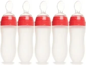 Bebedor Silikon Kaşıklı Biberon 120ML +6 Ay Şeffaf (Kod:7509) (5 Li Set) - 1