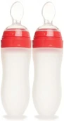 Bebedor Silikon Kaşıklı Biberon 120ML +6 Ay Şeffaf (Kod:7509) (2 Li Set) - 1