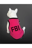 Kedi Ve Köpek Kıyafeti - FBI Baskılı Pembe Atlet - 1
