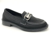 Feles Toka Taş Detaylı Triko Loafer Kadın Babet Ayakkabı thumbnail 4