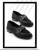 Feles Toka Detaylı Triko Loafer Kadın Babet Ayakkabı thumbnail 4