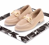 Feles Toka Detaylı Triko Loafer Kadın Babet Ayakkabı thumbnail 2