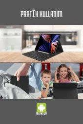 Fuchsia Savvy Keyboard Tab S9 FE Plus Bluetooh Bağlantılı Standlı Klavyeli Tablet Kılıfı thumbnail 5