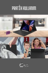 iPad Air 11 2024 M2 Uyumlu Fuchsia Touch Padli Bluetoothlu Klavyeli Standlı Tablet Kılıfı thumbnail 6