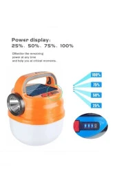 Kamp Feneri Solar Güneş Enerjili Taşınabilir Acil Durum Feneri 50 W Parlak Güçlü Çadır Feneri - 3