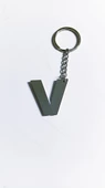 Periboia V Harfi Plastik Krom Kaplama Anahtarlık- Harf Çanta Süsü - 2