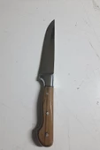 Periboia Ahşap Saplı 29 cm Kurban Bıçağı  Metalik Korumalı Yemek Mutfak Bıçağı No.2 - 3