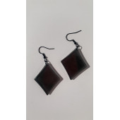 Füme Renk Simli Sedefli Siyah Aksesuar Karo Dörtgen Şekil 4 Cm Epoksi Küpe Hediyelik thumbnail 8