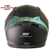 MTS M-201 MAT SİYAH-GOLD GÜNEŞ VİZÖRLÜ KASK (GOLD CAMLI) thumbnail 3
