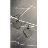 Parlak Siyah Renkli Siyah Aksesuarlı Maça Model 3 Cm Epoksi Küpe El Yapımı Hediyelik thumbnail 2