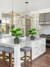 Nettenevime Bonsai Dekoratif Yapay Ağaç Yeşil Bonzai 39*25 CM Siyah Kare Saksıda thumbnail 3