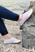 Unisex Beyaz Kalın Tabanlı Rahat Ortopedik Plaj Havuz Bahçe Deniz Ayakkabısı BEACH-0735 - 4