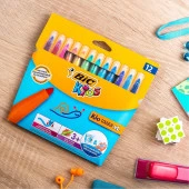 Bic Kids Couleur XL Yıkanabilir Keçeli Boya Kalemi 12 Renk (828966) thumbnail 3