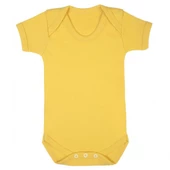 Sema Baby Prematüre Yarım Kol Penye Çıtçıtlı Badi - Sarı - 1