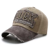 Valkyrie Rock Eskitme Trucker Şapka Unisex Metal Tokalı Ayarlanabilir Vintage Kahve - 2