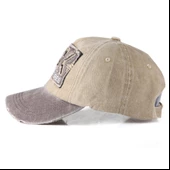 Valkyrie Rock Eskitme Trucker Şapka Unisex Metal Tokalı Ayarlanabilir Vintage Kahve - 4