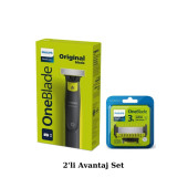 Philips Qp2724/10 Oneblade Yüz Ve Vücut Şekilendirici Qp630/51 3'lü Yedek Bıçak Avantaj Set - 1