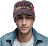 Valkyrie Rock Eskitme Trucker Şapka Unisex Metal Tokalı Ayarlanabilir Vintage Kırmızı Siyah - 3